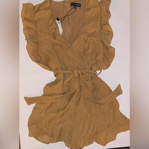 Miou Muse Brown Garment romper shorts (s)
